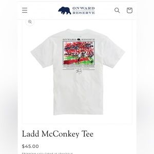 Onward Reserve white Ladd McConkey tshirt size small (new)